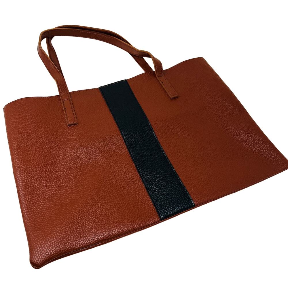 Vince Camuto Pebble Leather Tote Bag Briefcase Softshell Career